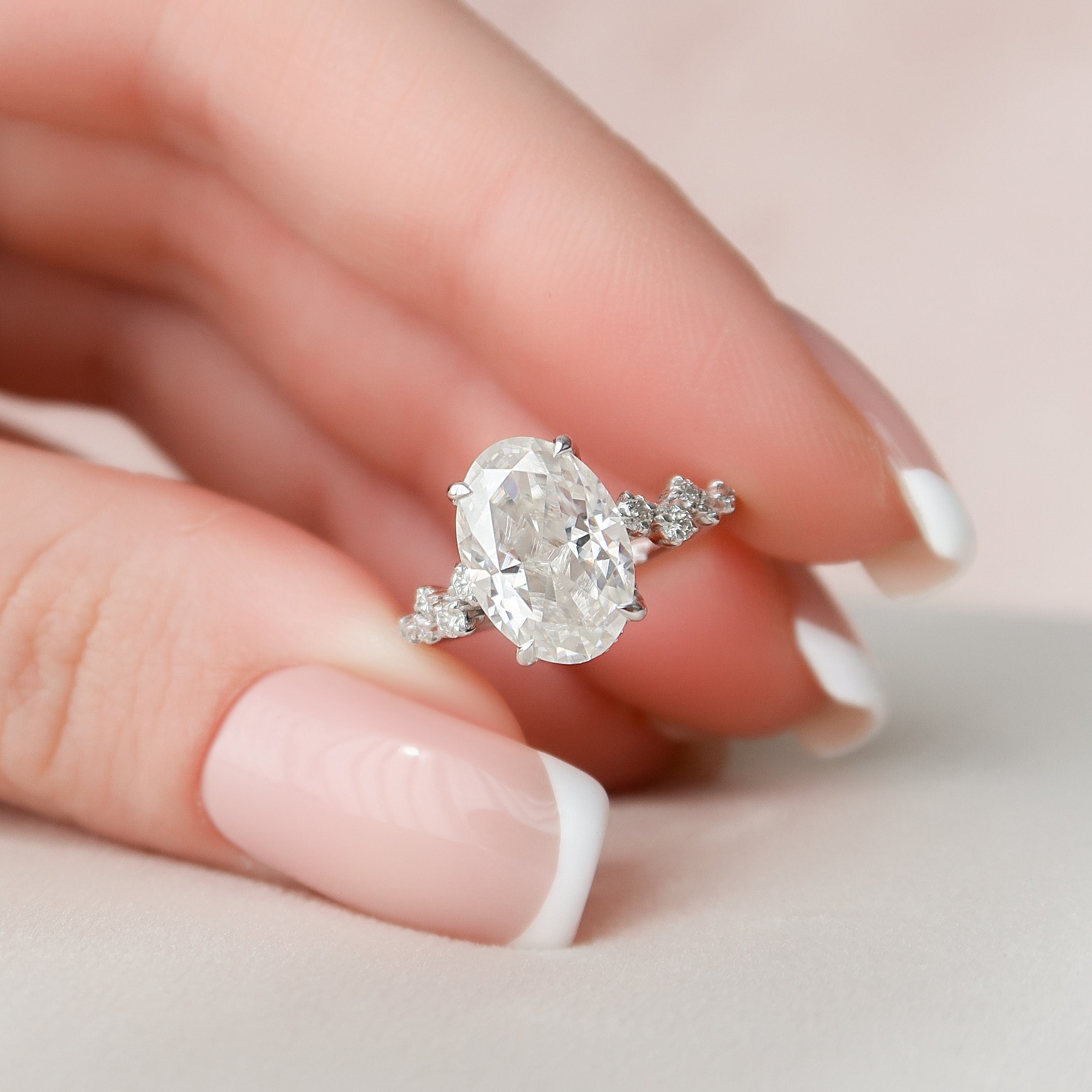 3ct Oval Moissanite Ring