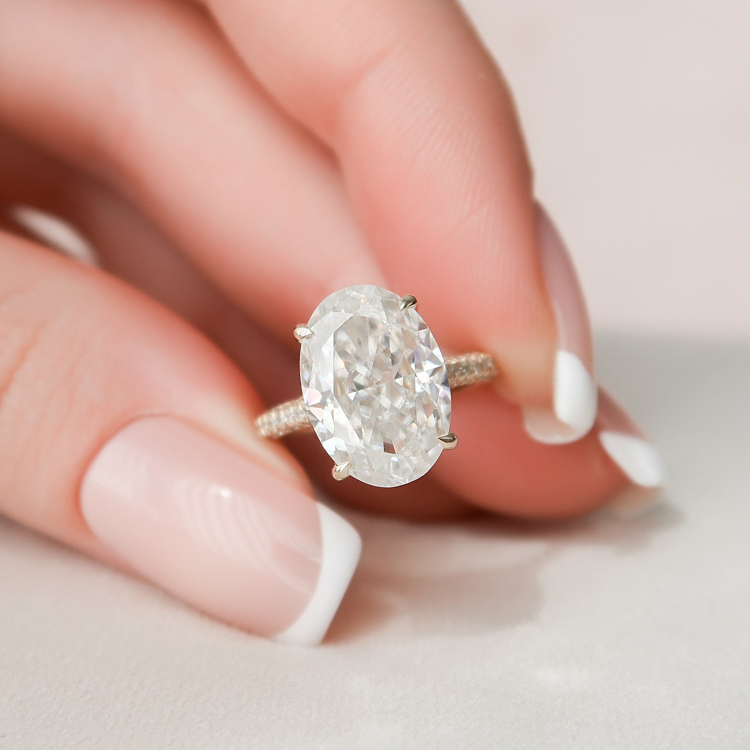 3.0CT Oval Moissanite Ring