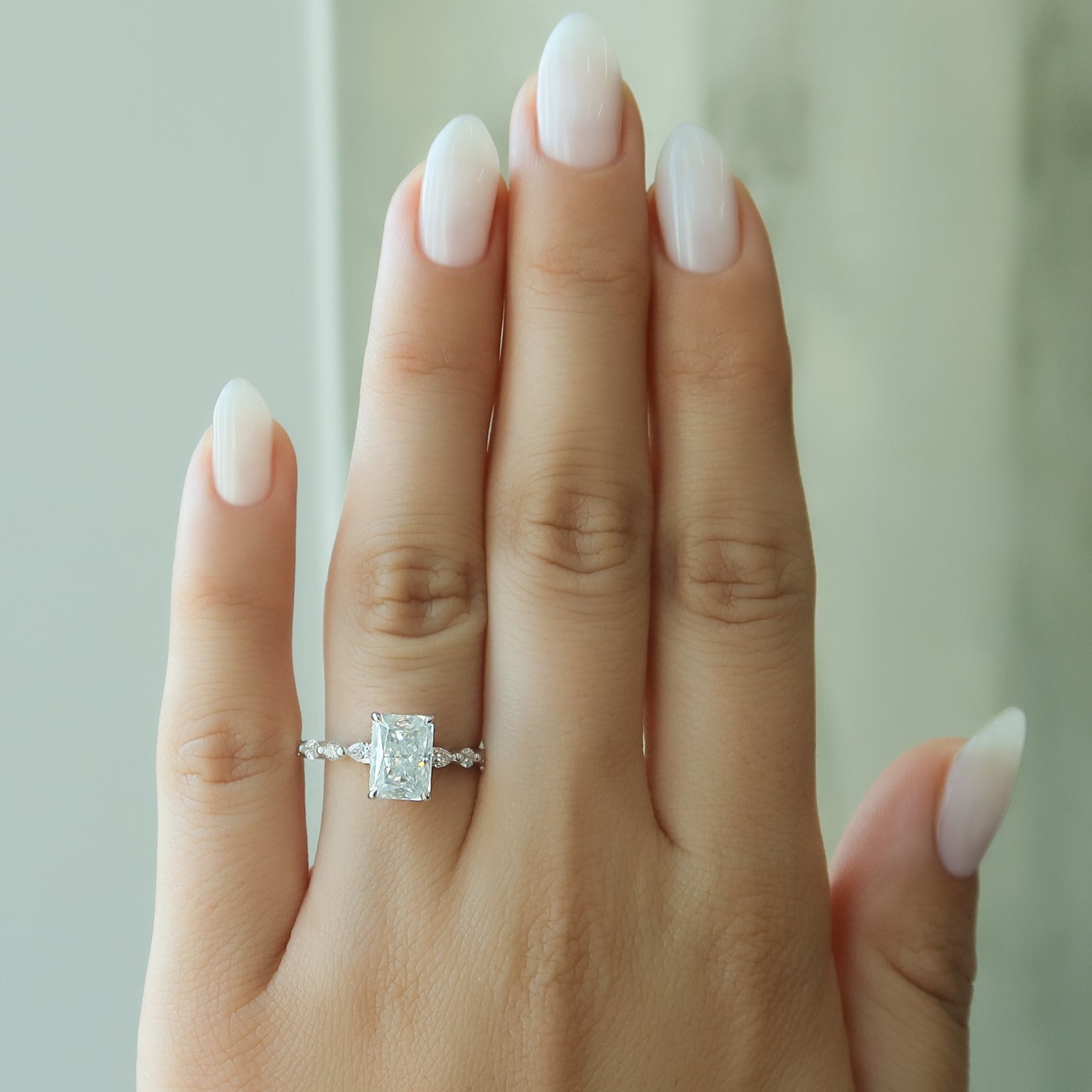 Radiant Cut Moissanite Engagement Ring