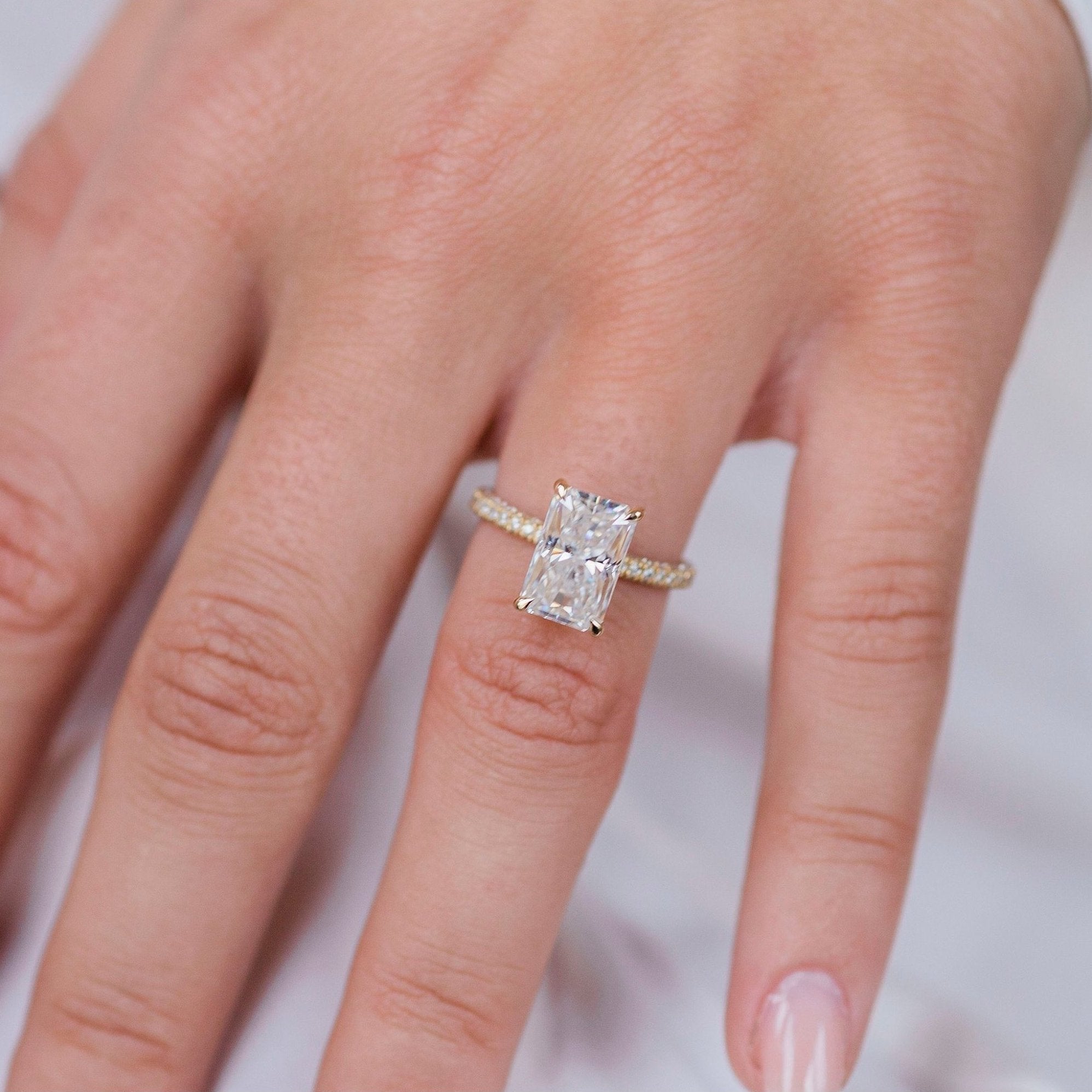 Radiant Cut Moissanite Engagement Ring