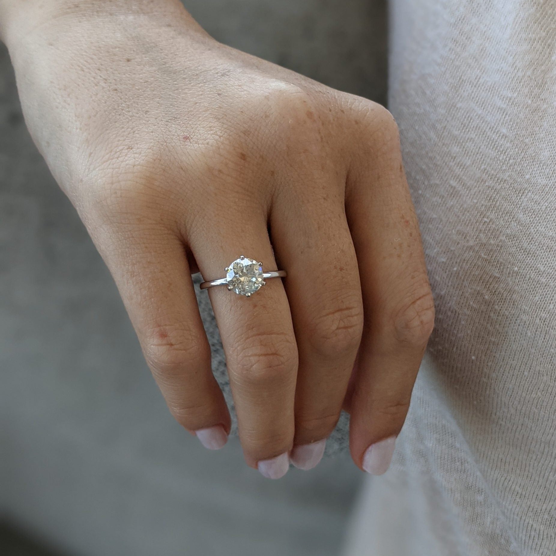 Round Brilliant Moissanite Ring