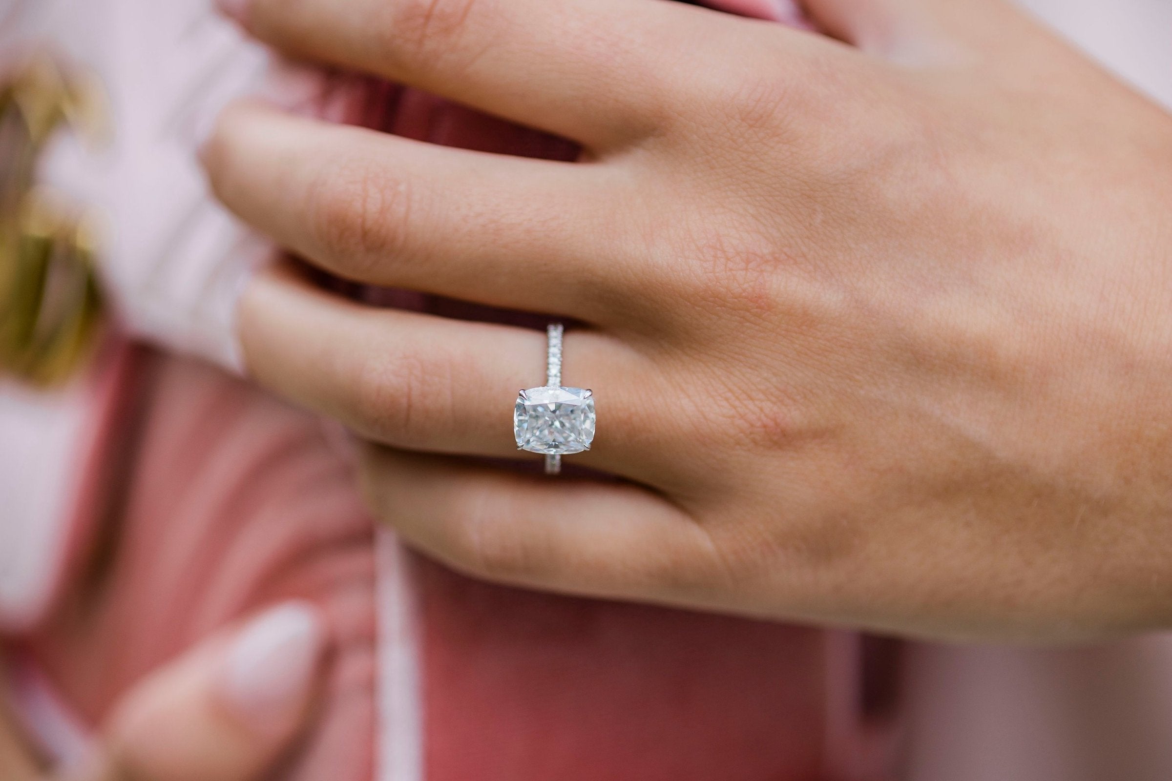Hidden Halo Pave Engagement Ring