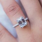 Emerald Cut Moissanite Engagement Ring