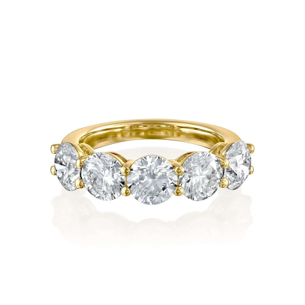 3.50CTW Round Diamond Five Stone Lab Grown Wedding Band