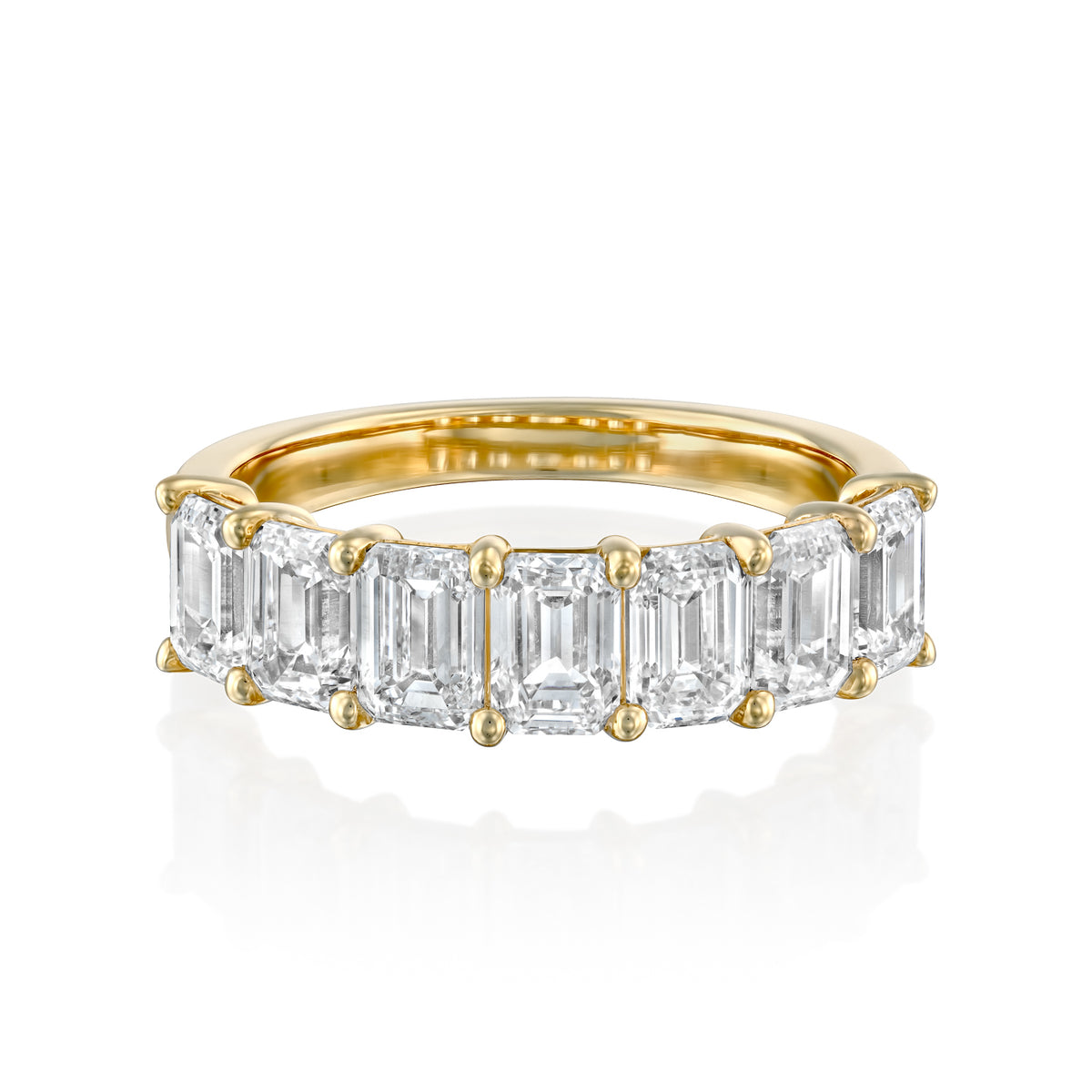 3.50CT Emerald Cut Diamond Seven Stone Lab Grown Wedding Band