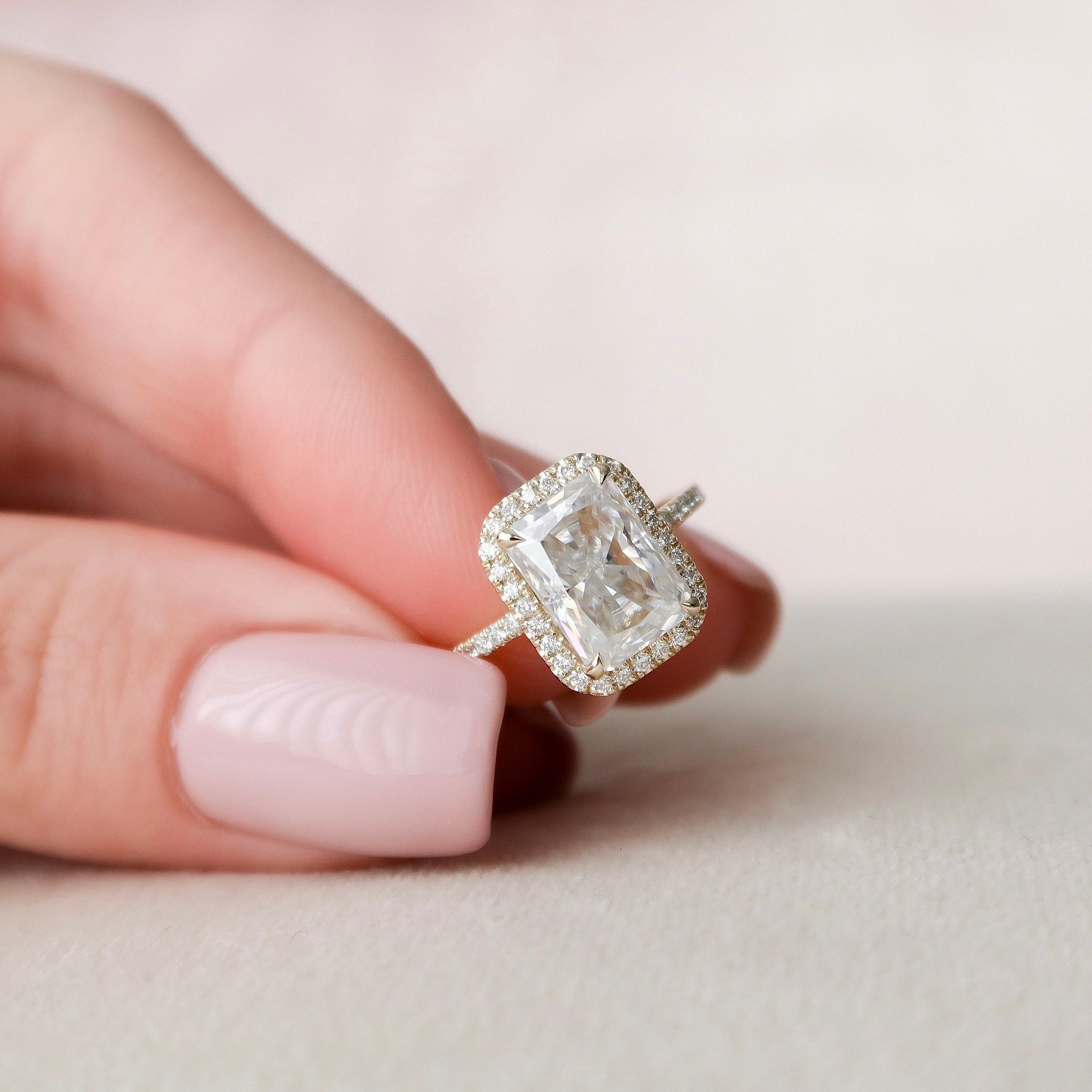 Radiant Cut Moissanite Ring