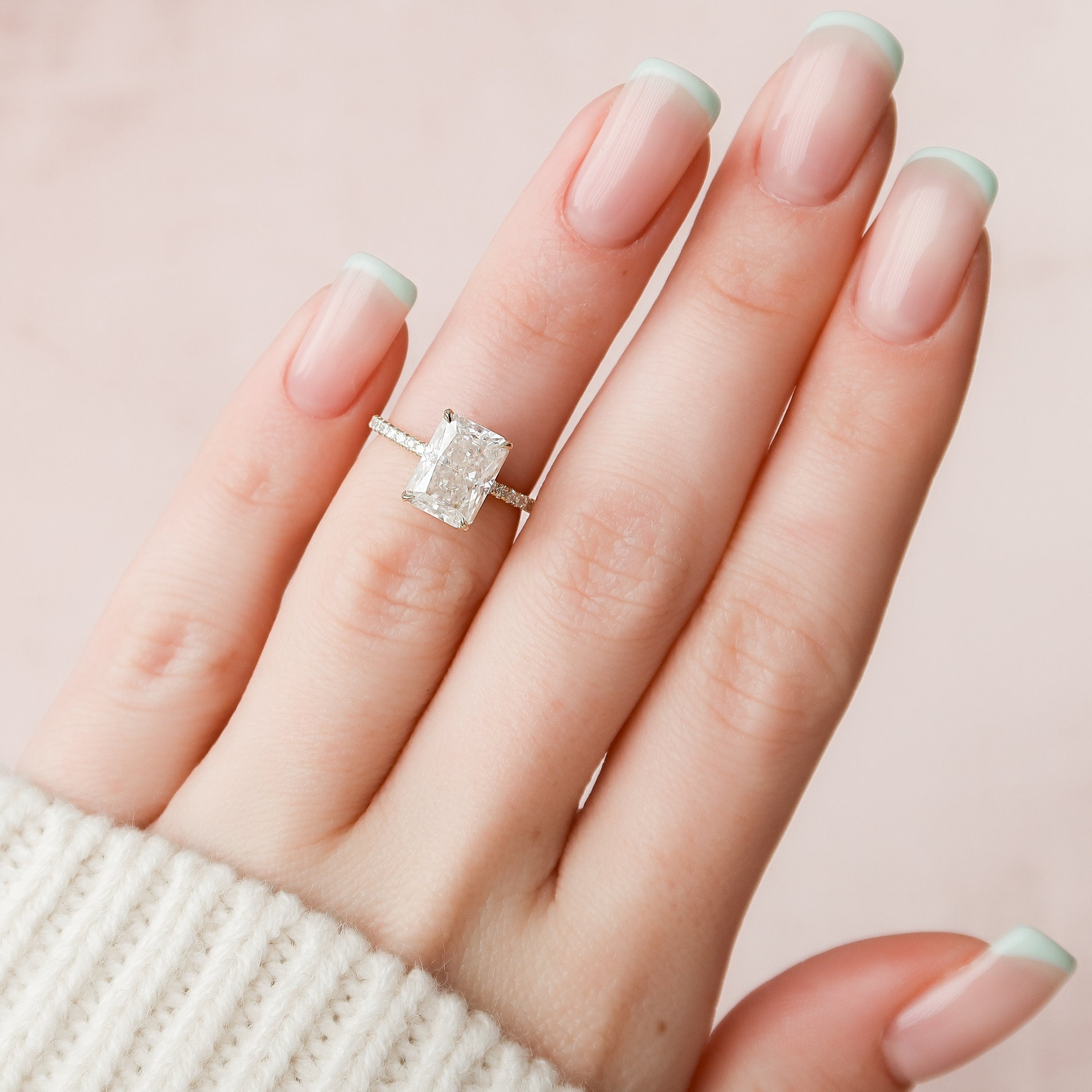 Radiant Cut Moissanite Ring