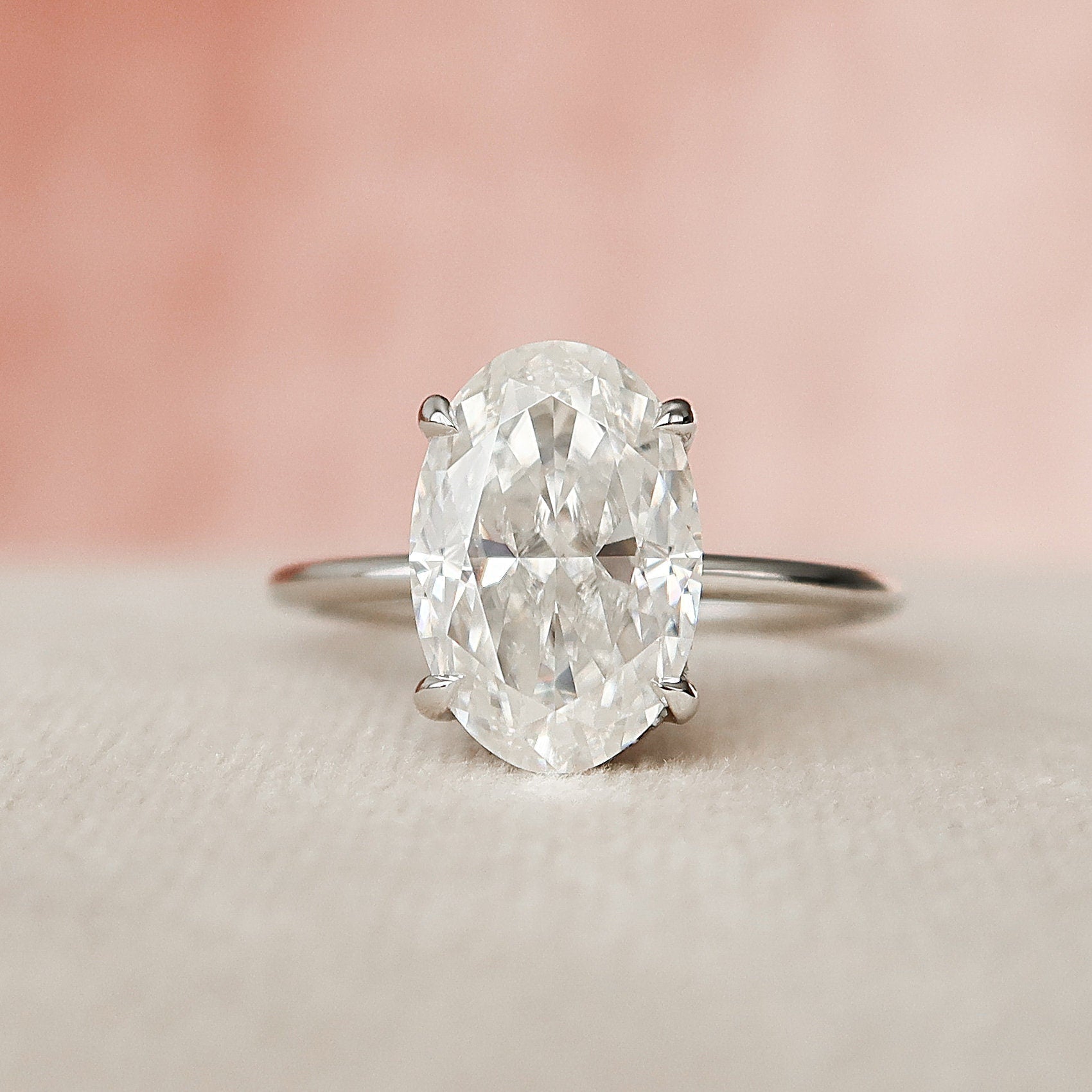 Hidden Halo Oval Ring