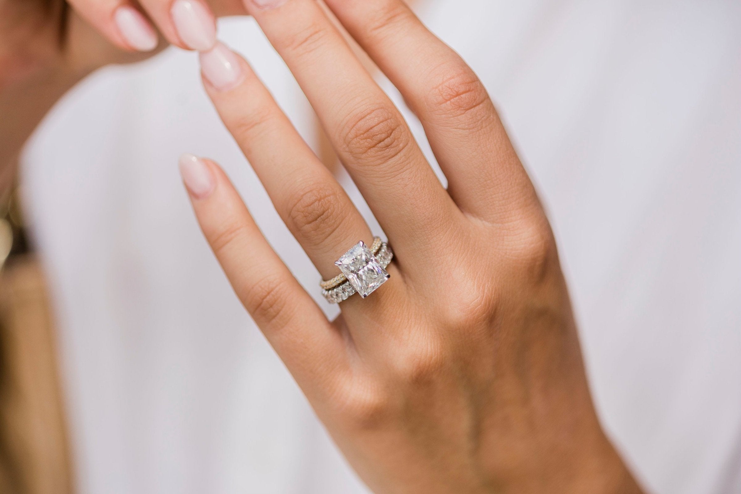 Radiant Cut Moissanite Engagement Ring