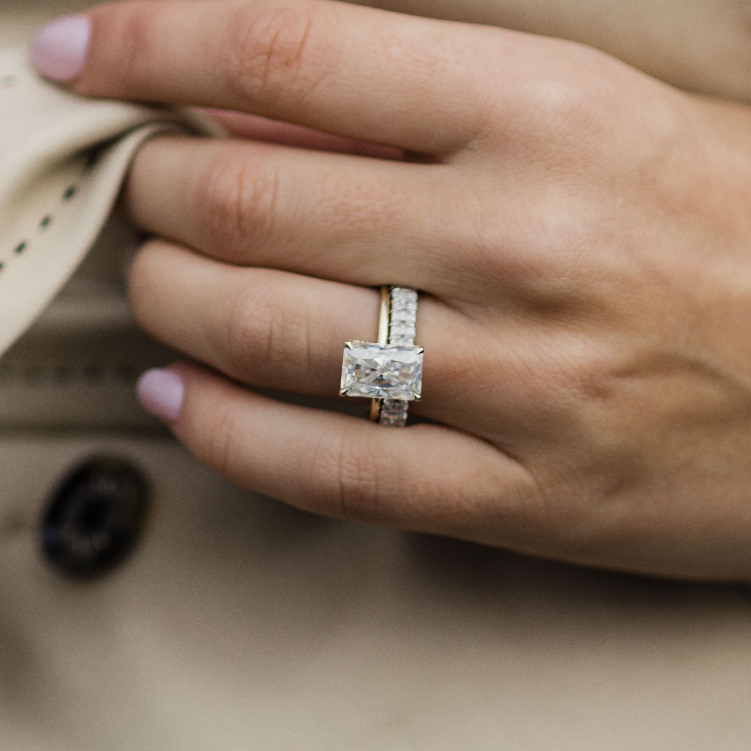 Radiant Cut Moissanite Engagement Ring