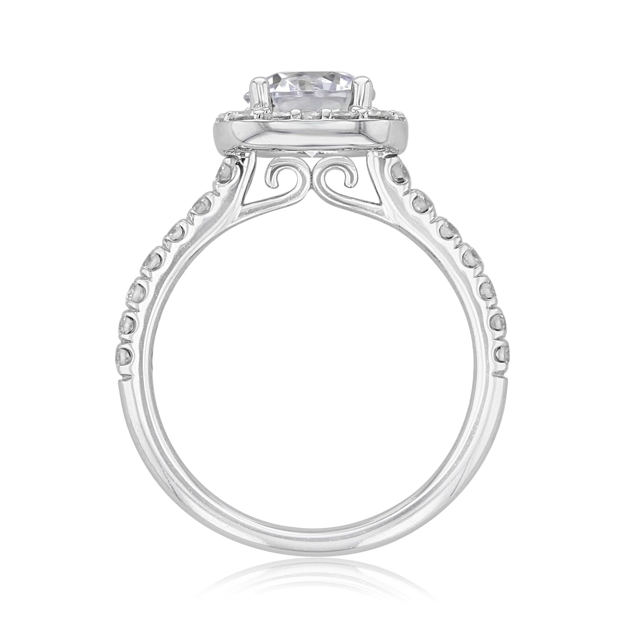 1.20CT Round Halo Moissanite Diamond Pave Engagement Ring For Her 