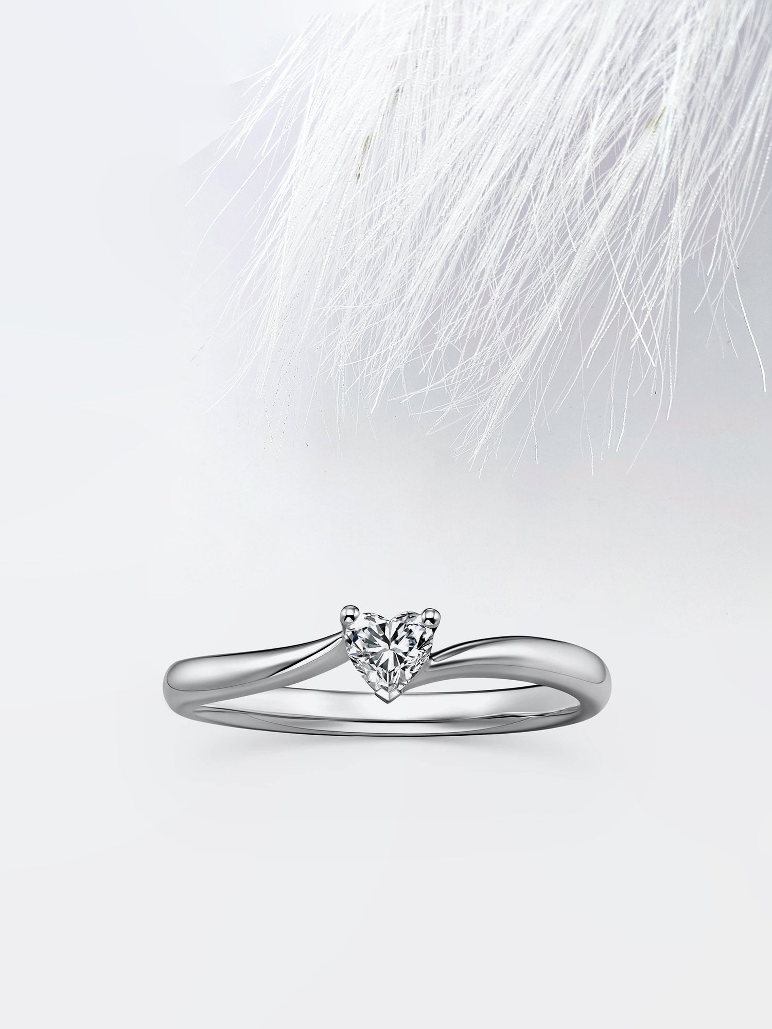 Heart Diamond Unique Solitaire Moissanite Engagement Ring For Women