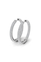  Round Cut Moissanite Diamond Three Side  Hoops Earrings for Her