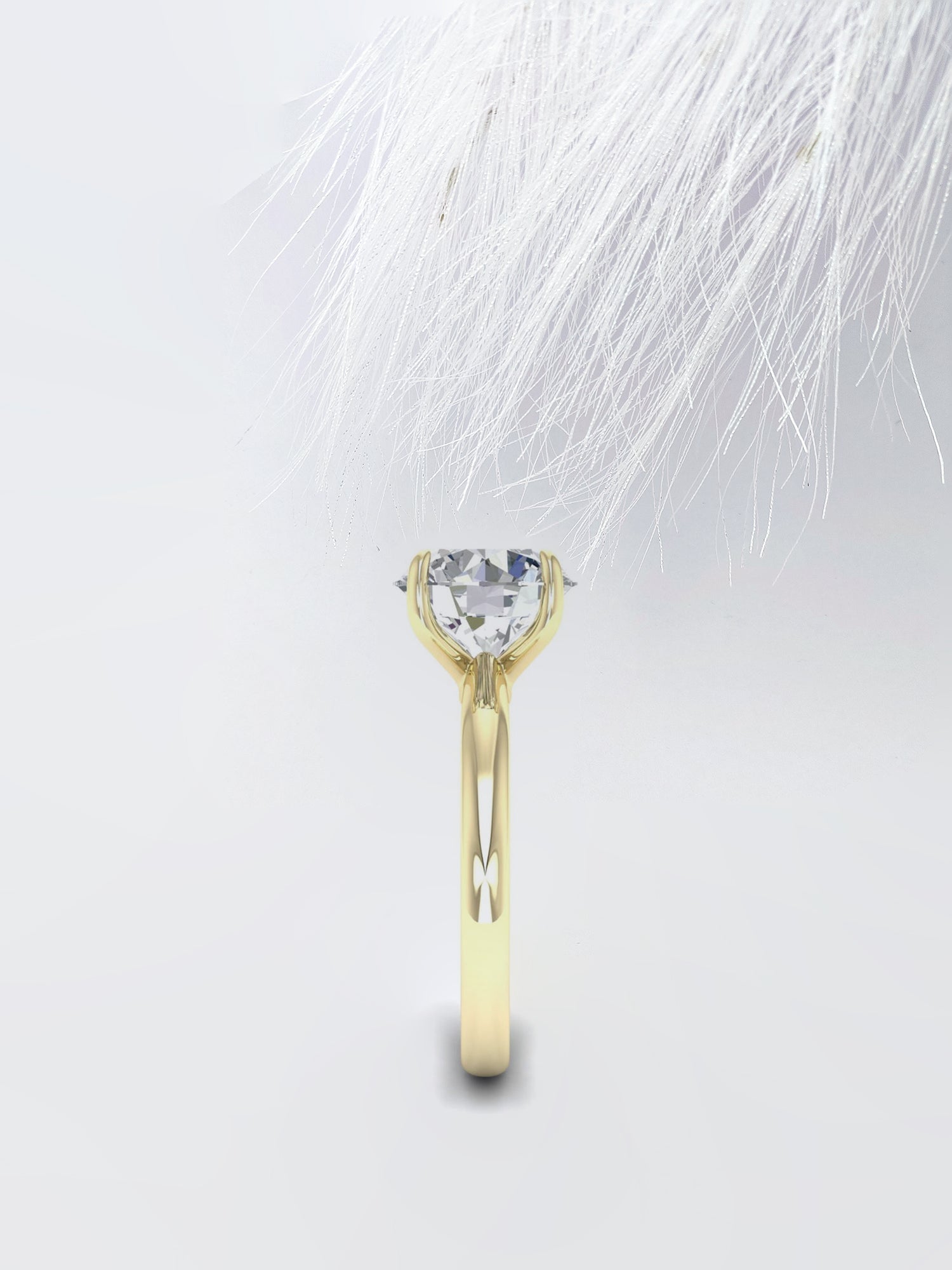 Round Cut Moissanite Cathedral Diamond Engagement Ring For Women