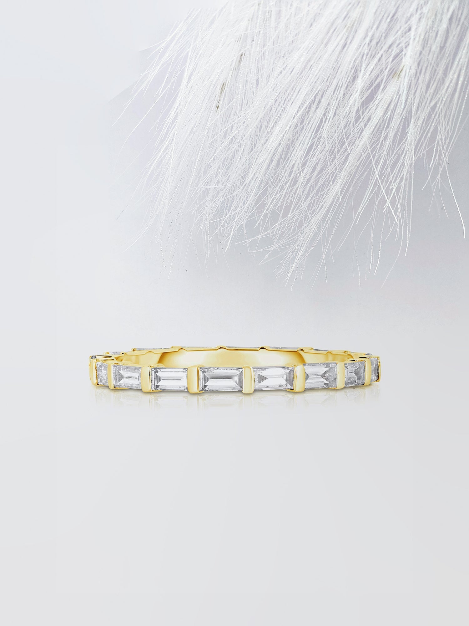 Baguette Cut Moissanite Bar Set Diamond Wedding Band