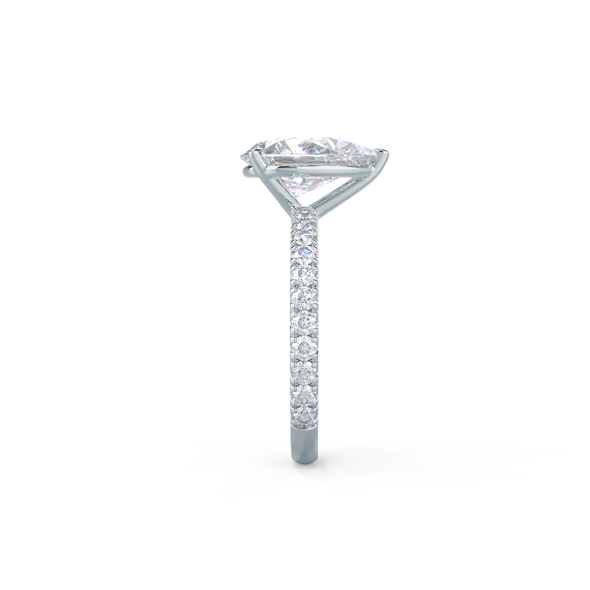 2.25CT Pear Hidden Halo Moissanite Diamond Pave Engagement Ring