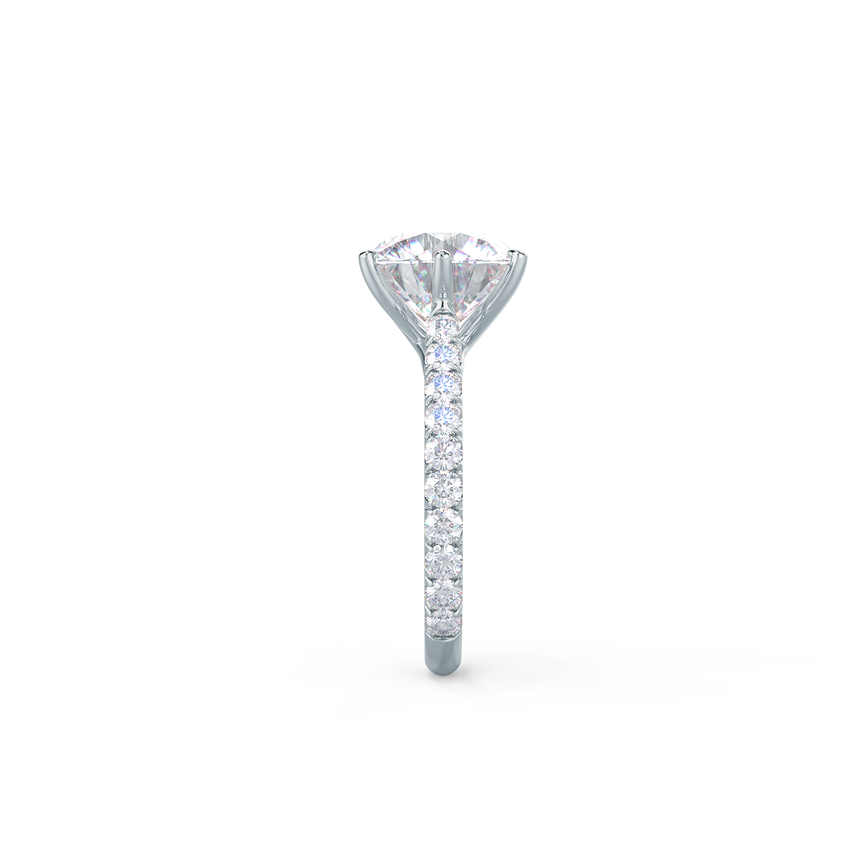 2.25CT Round Six Prong Moissanite Diamond Pave Engagement Ring For Women