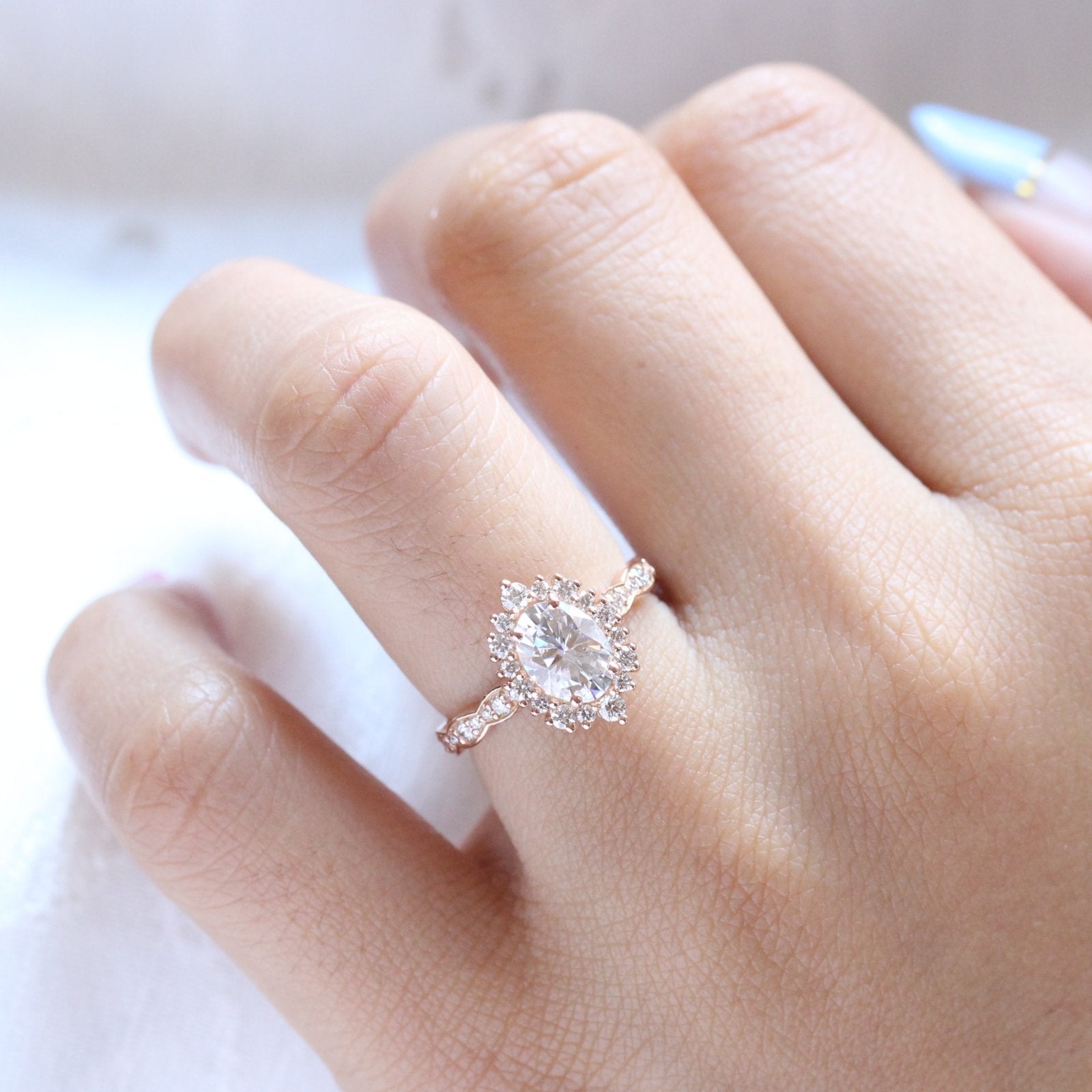 Moissanite wedding jewelry for outdoor wedding