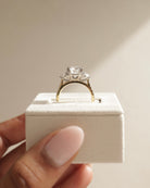 Elongated Cushion Moissanite Engagement Ring