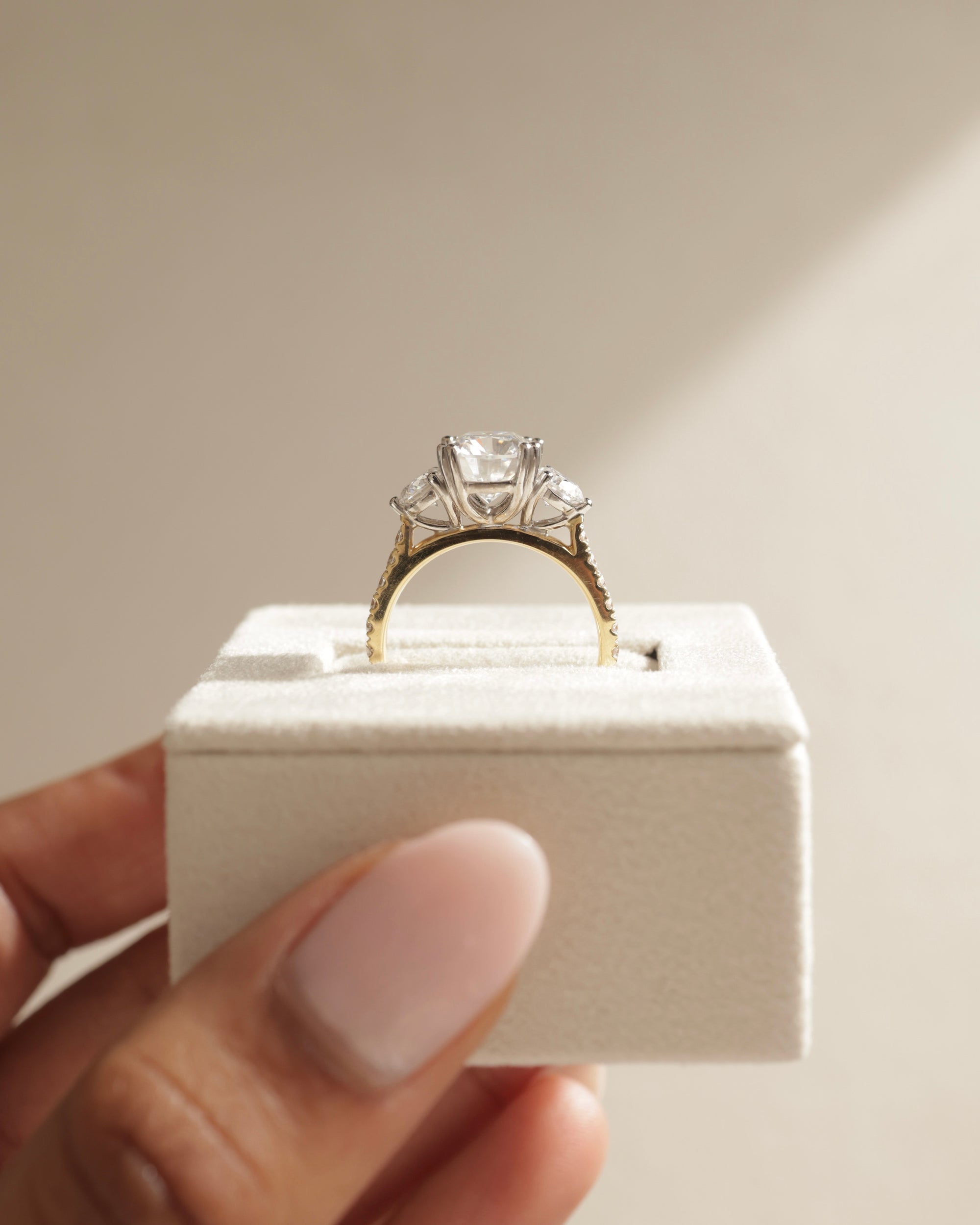 Elongated Cushion Moissanite Engagement Ring