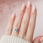 3 Carat Emerald Moissanite Engagement Ring