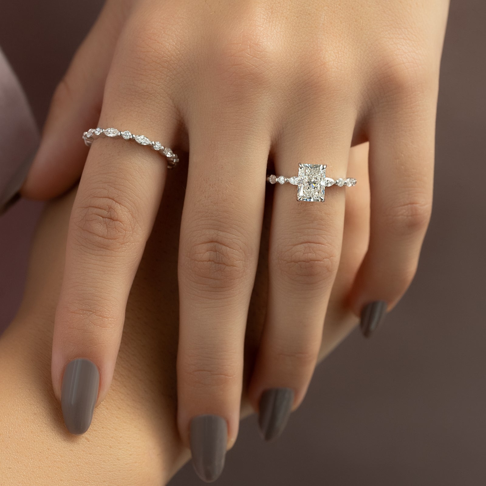 Moissanite Hidden Halo Ring