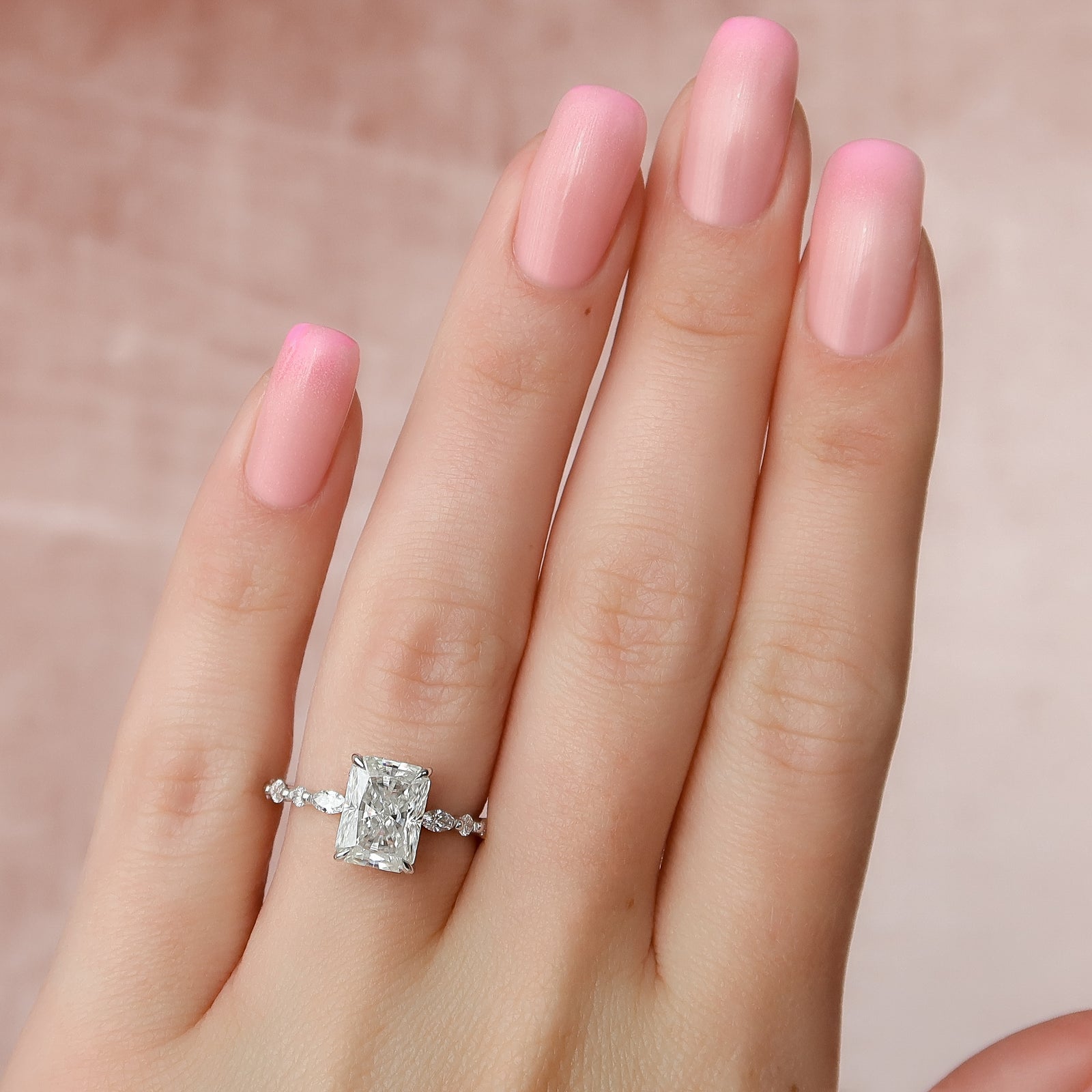 Moissanite Hidden Halo Ring