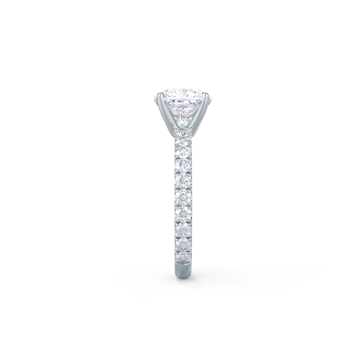 1.75CT Cushion Pave Moissanite Diamond Four Prong Engagement Ring