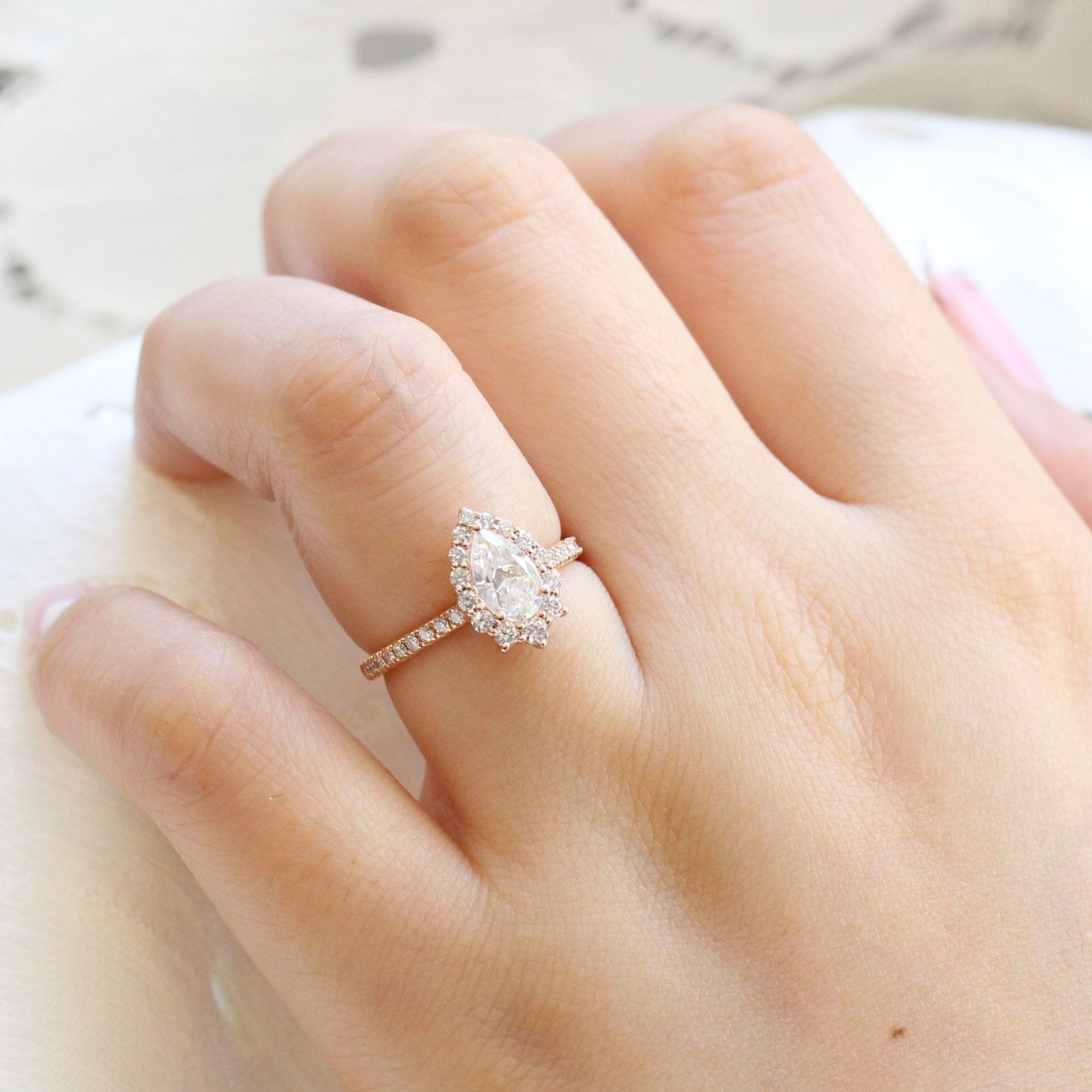 Moissanite wedding jewelry for vineyard wedding