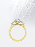 Three Stone Diamond Oval Cut Moissanite Engagement Ring For Her