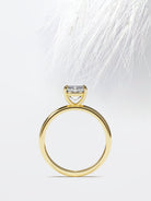 Emerald Cut Moissanite Solitaire Diamond Engagement Ring For Her