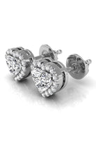 Heart Cut Moissanite Diamond Halo Stud Earrings for Women