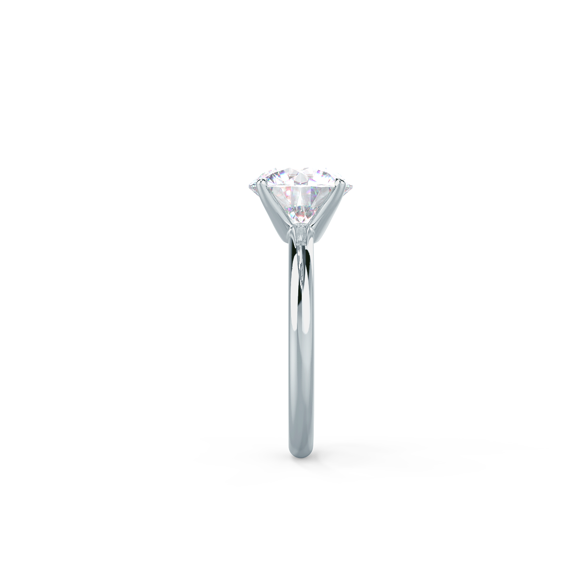 2.25ct Round Four Prong Moissnaite Diamond Engagement Ring In 14K Solid Gold