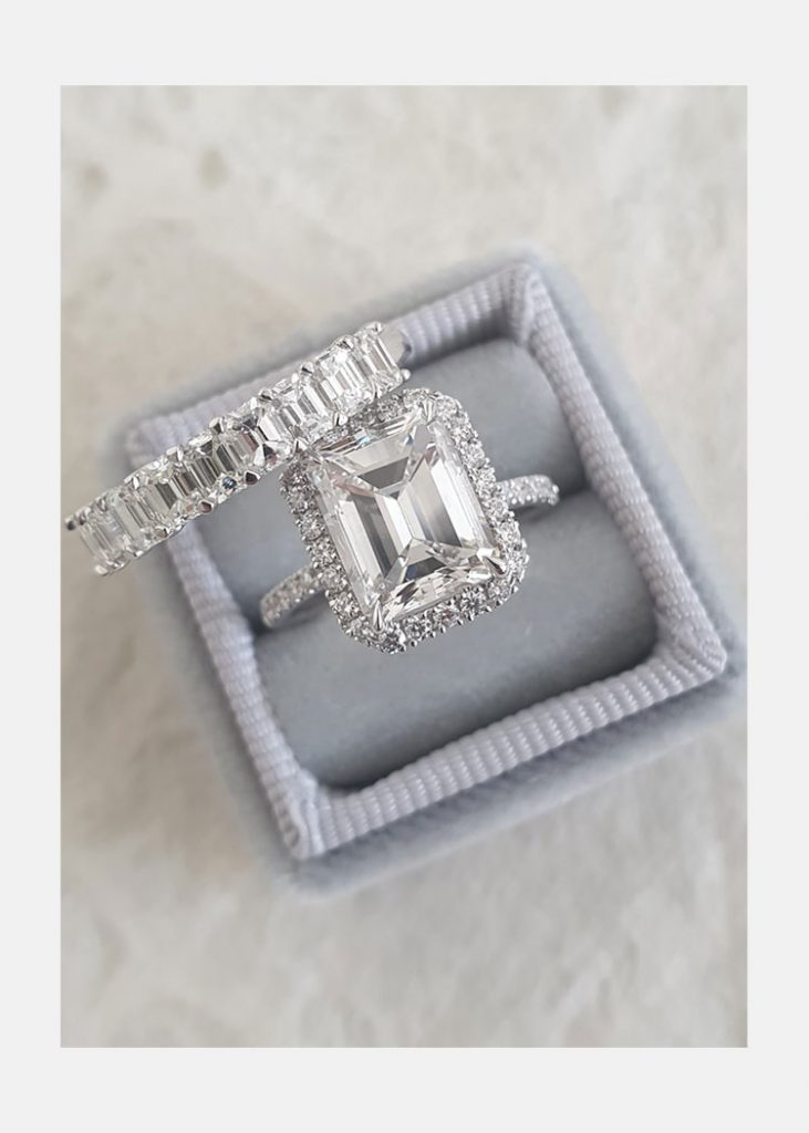 14k white gold moissanite ring