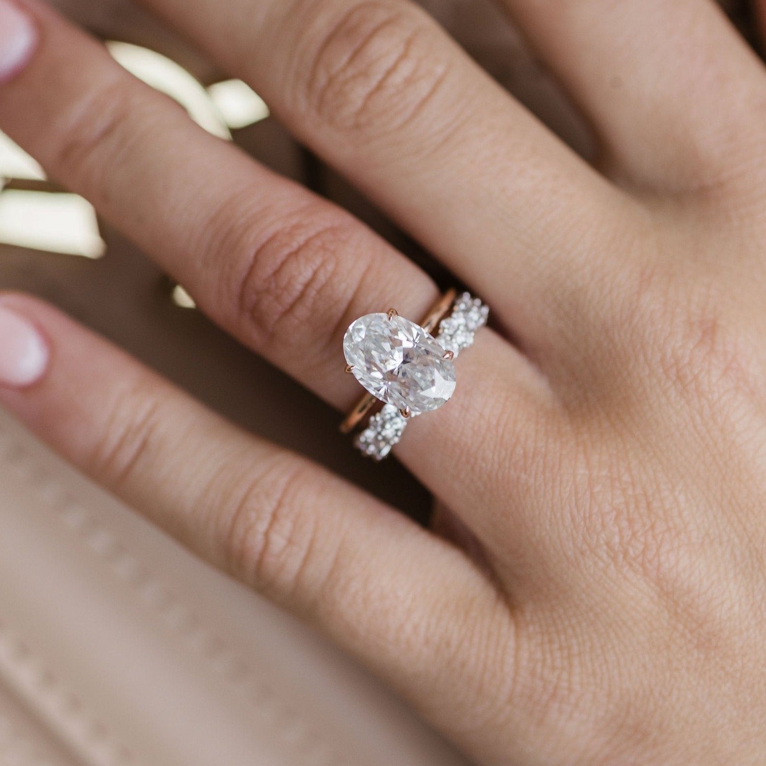 Oval Moissanite Engagement Ring