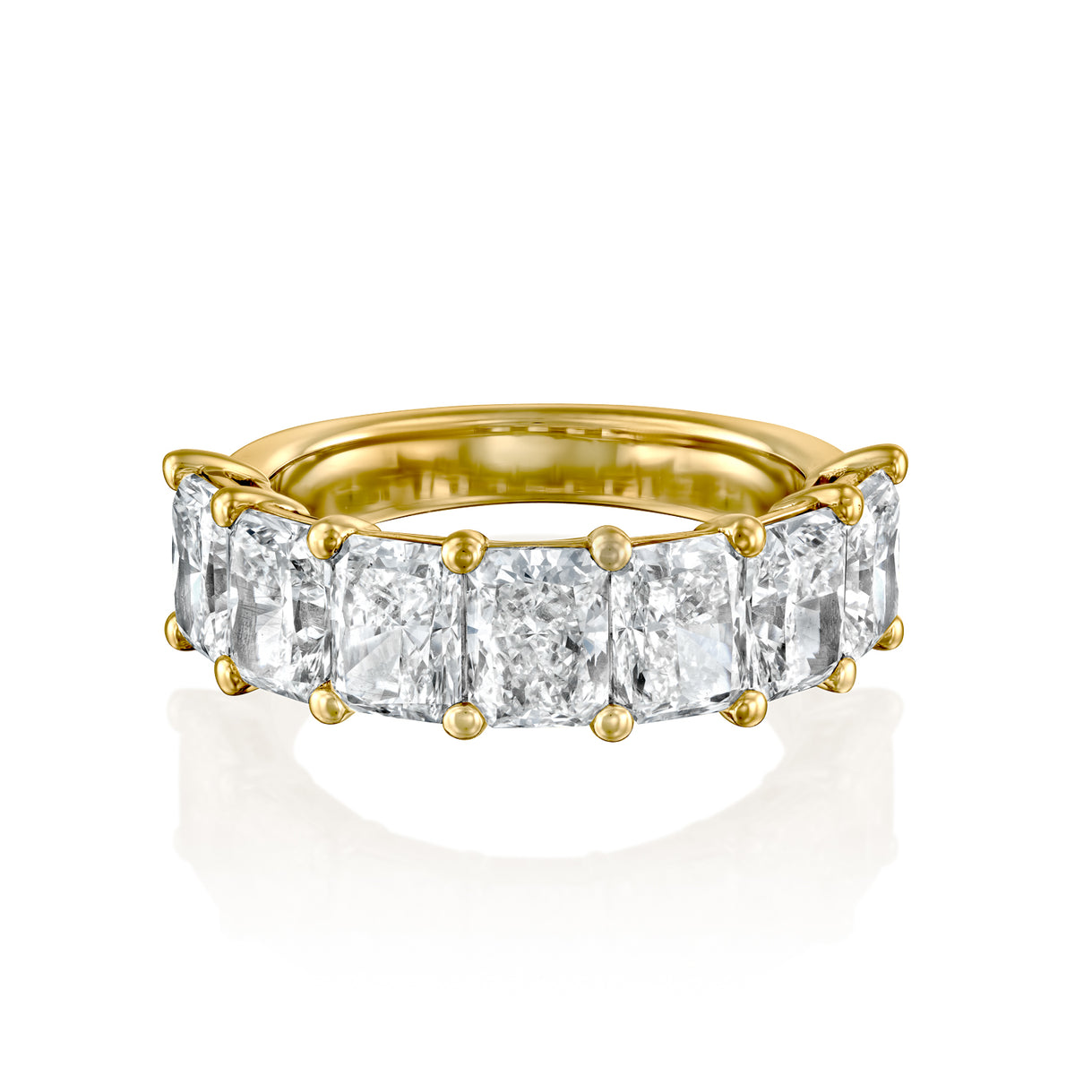 4.0CTW Radiant Diamond Seven Stone Half Eternity Wedding Band