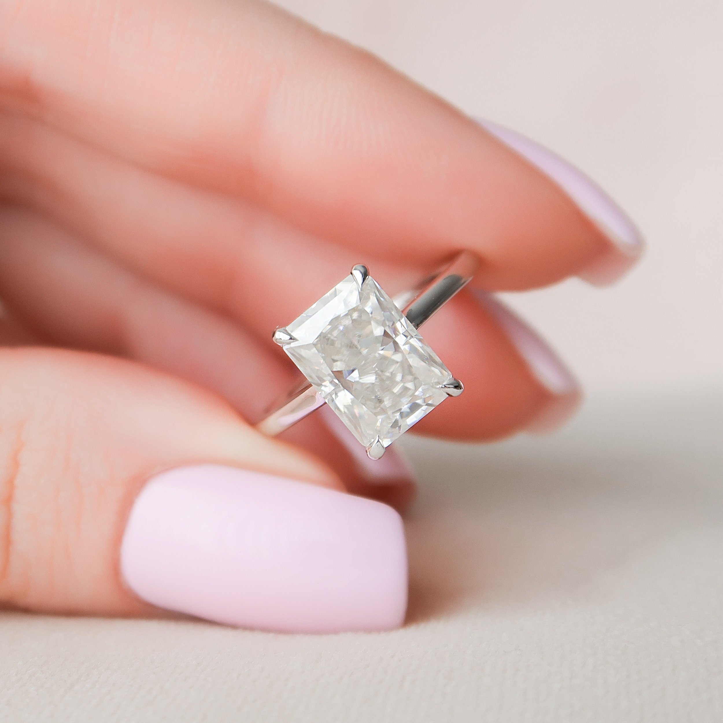 4.0CT Radiant Moissanite Ring