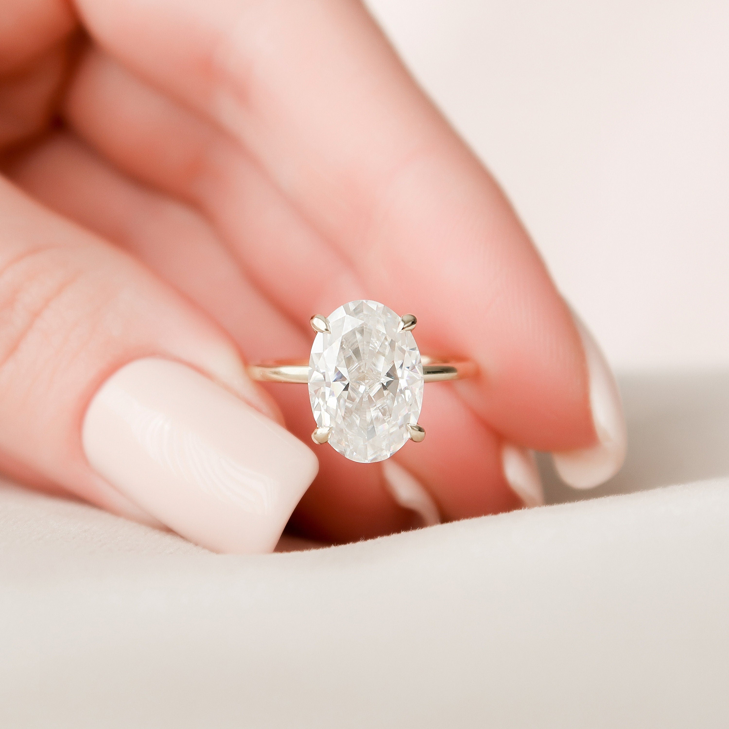 4.0CT Oval Moissanite Ring