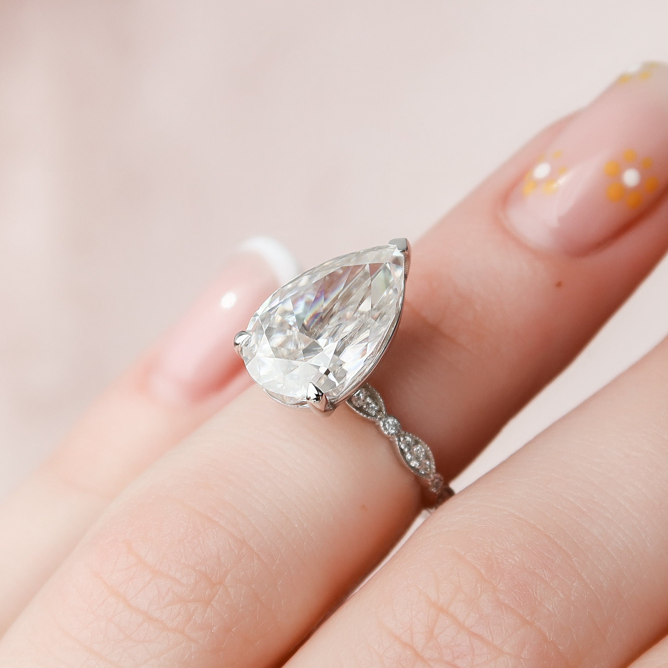 Vintage Pave Moissanite Ring