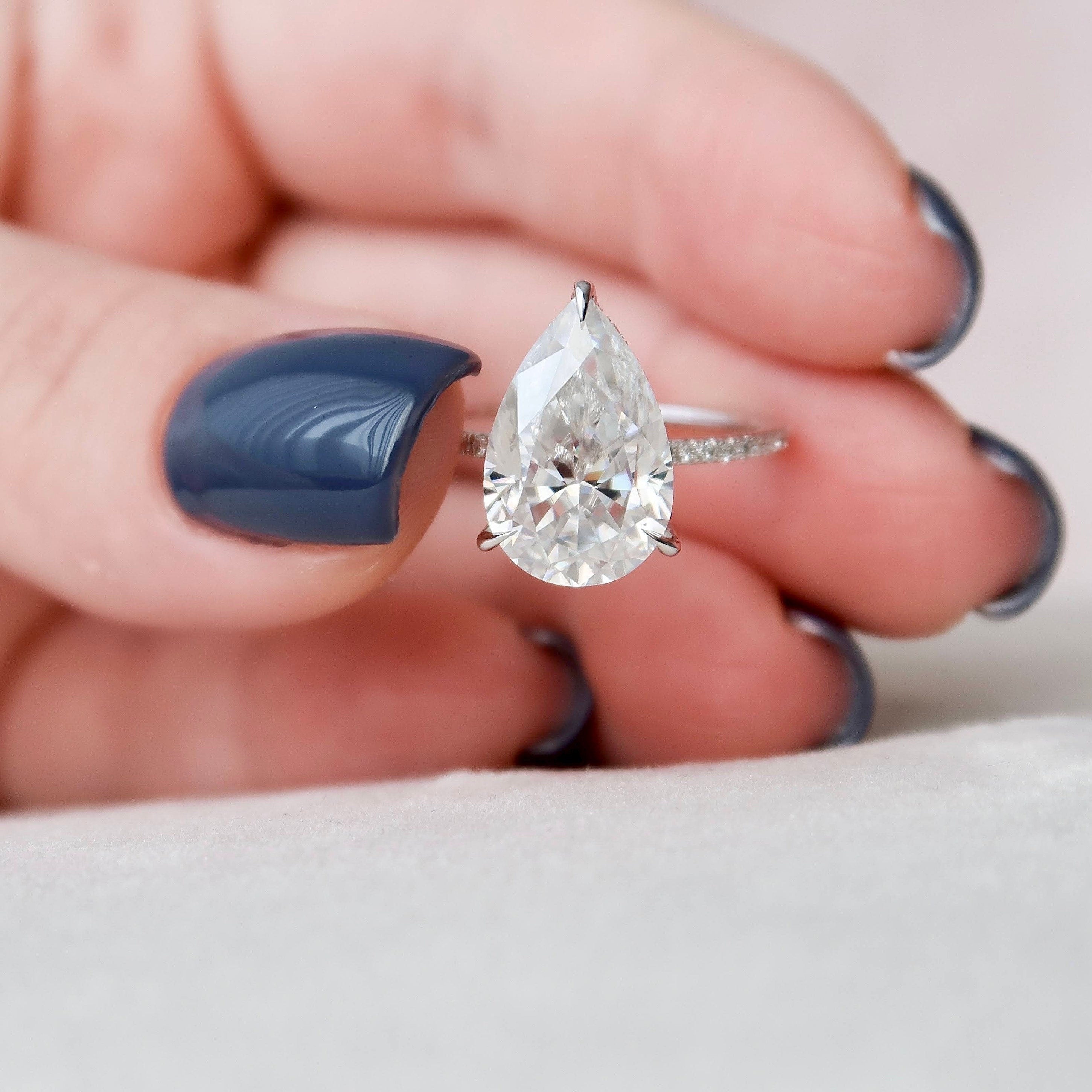 4.50CT Pear Moissanite Ring
