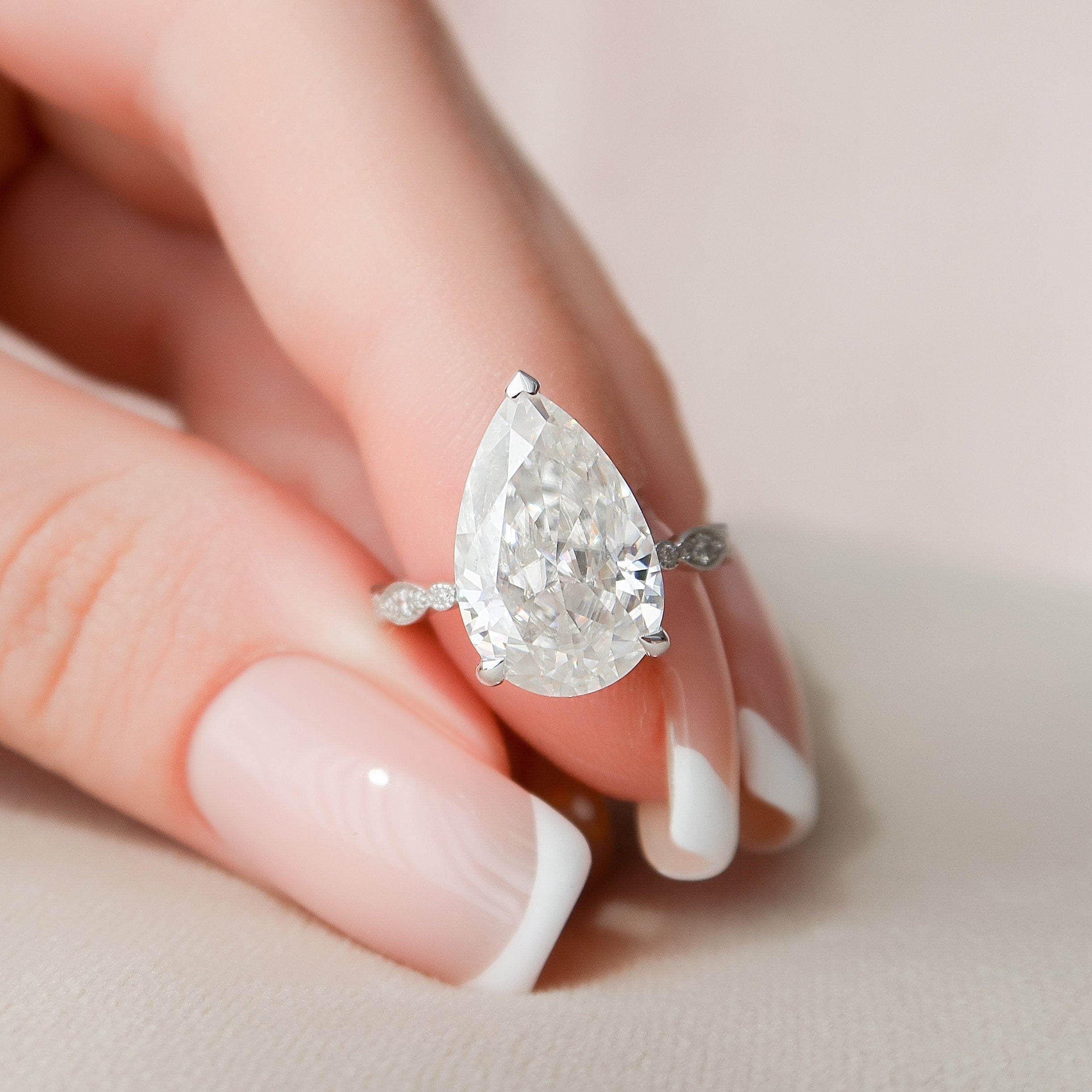 4.50CT Pear Moissanite Ring