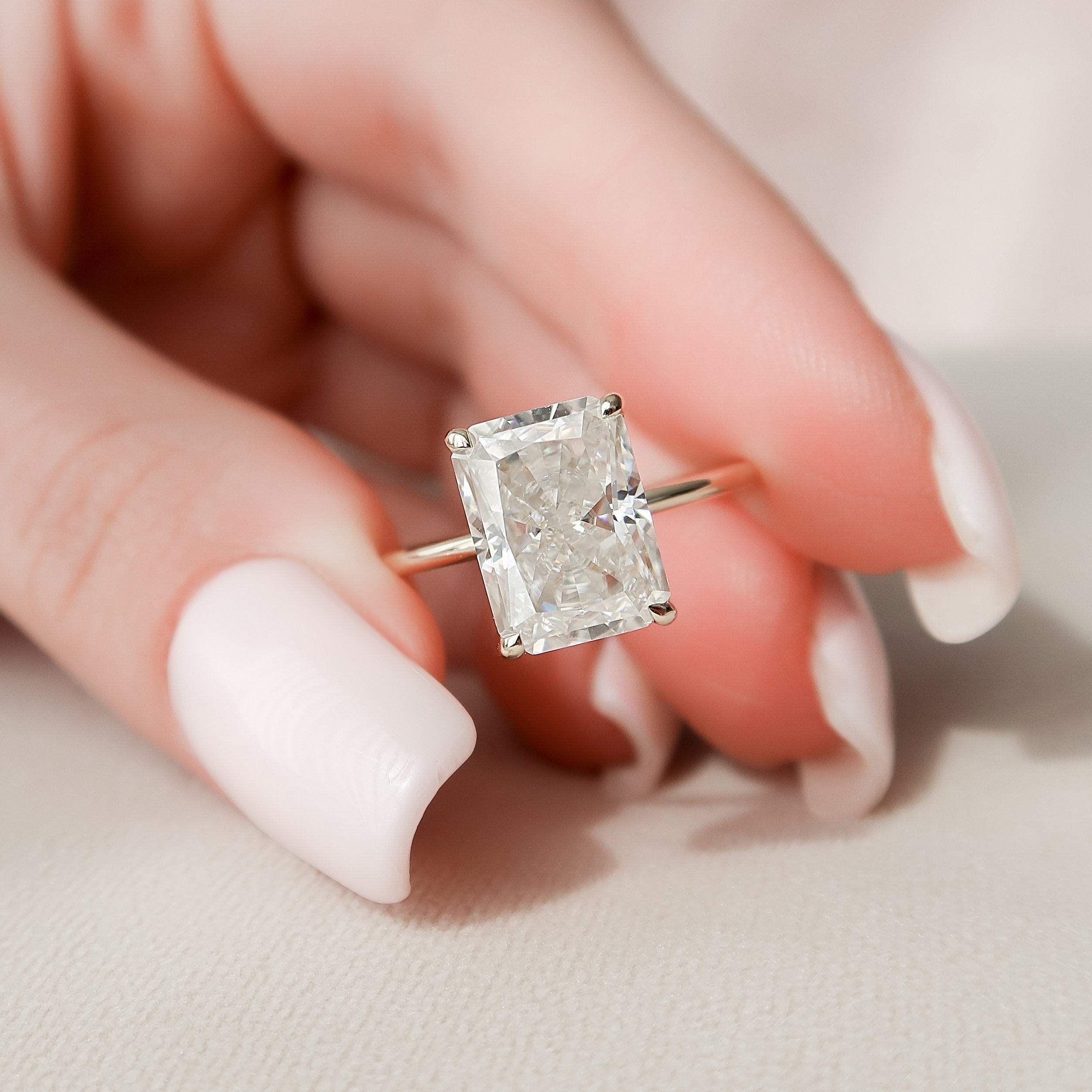 4.50ct Radiant Moissanite Ring