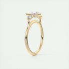 2.0CT Three Stone Pear Bezel Set Moissanite Diamond Engagement Ring