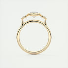 2.0CT Three Stone Pear Bezel Set Moissanite Diamond Engagement Ring