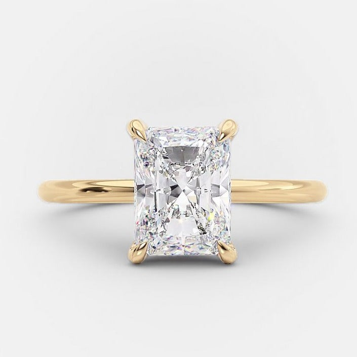 2.0CT Radiant Hidden Halo Moissanite Diamond Engagement Ring For Women