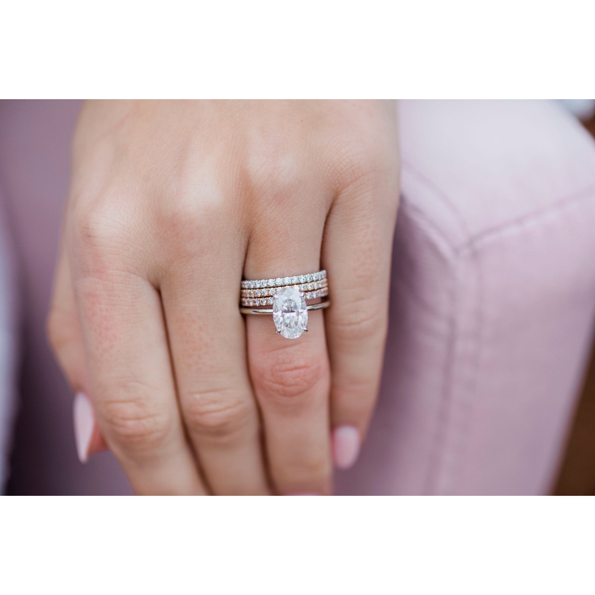 Layered moissanite jewelry