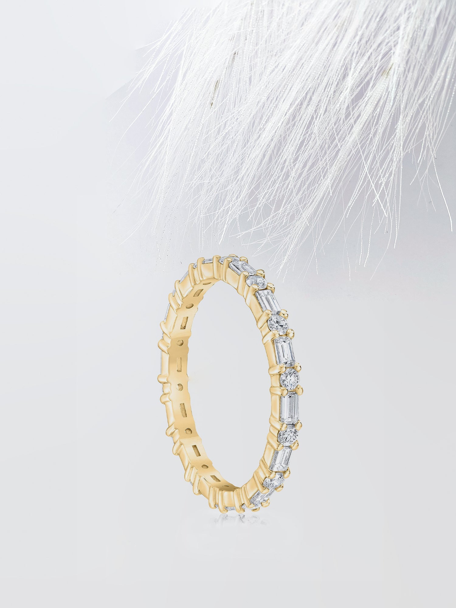 Baguette & Round Cut Moissanite Eternity Diamond Wedding Band