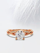 Round Cut Diamond Twisted Moissanite Engagement Ring For Women