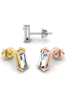 Baguette Cut Moissanite Diamond Stud Earrings for Her