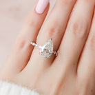 4 Carat Pear Moissanite Engagement Ring